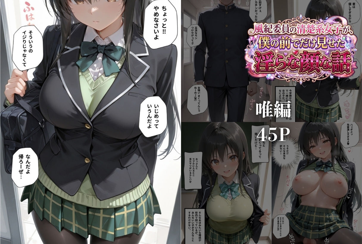 風紀委員の清楚系女子が、僕の前でだけ見せた淫らな顔な話」 サンプル1